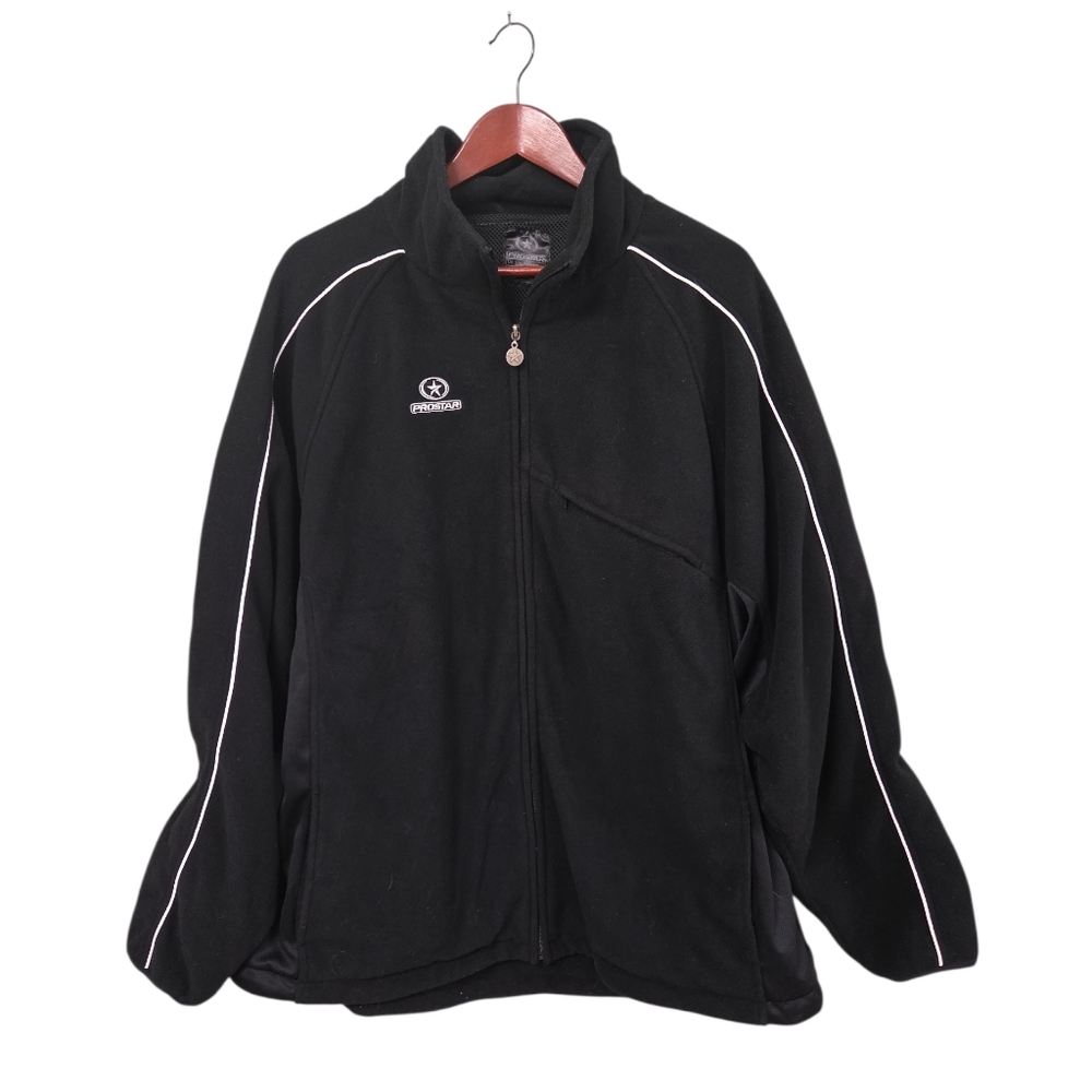 Prostar Men's‎ Black Fleece Jacket with White Piping Size XXL Athletic Sports